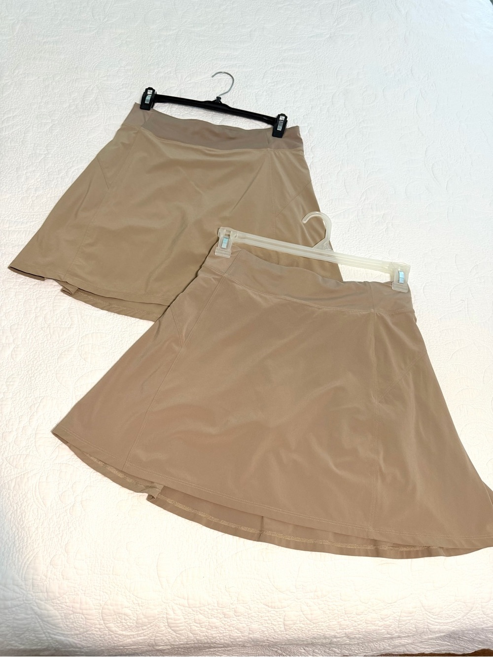 2 Athleta girl school day skort size XXL 16 khaki tan skirt with shorts uniform